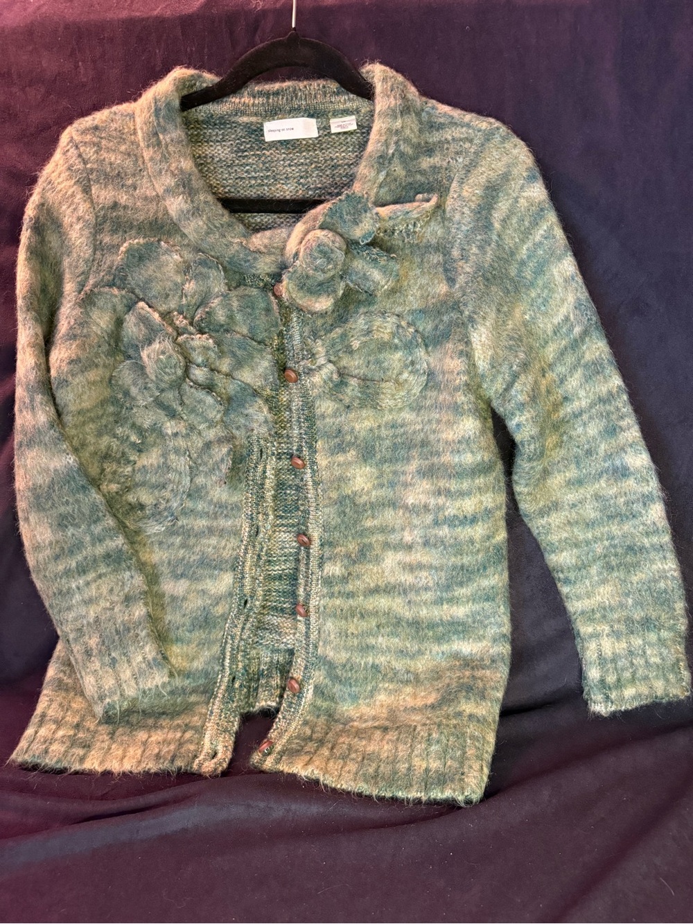 Vintage anthropologie Sleeping on snow wool/mohair sweater sz. L